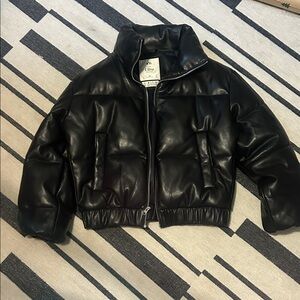 Abercrombie & Fitch Shiny Black Puffer Jacket